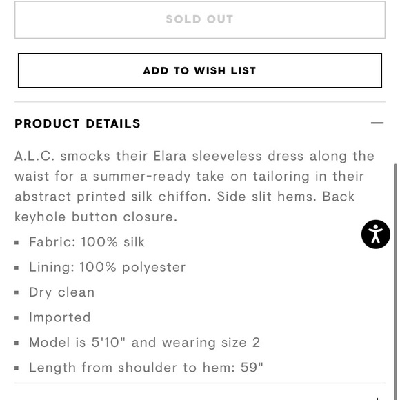 A.L.C. ‘Elara’ Sleeveless Silk Midi Dress - Size 6 - NWT ($650US)! - Picture 7 of 10